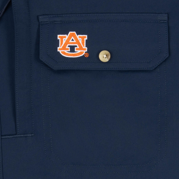 closeup of pocket logo on shirt