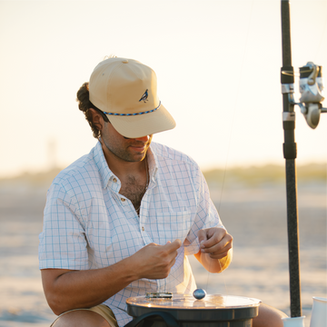 man with fishing tackle