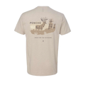 Back view of The Big Buck T-Shirt featuring outdoors-themed deer graphic and Poncho Outdoors branding