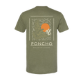 The Dove Up T-Shirt with eagle and sun graphic on back in green color