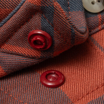 cloeseup of collar snaps on shirt