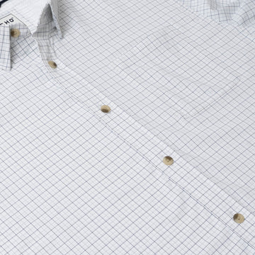 flyover of blue double check shirt