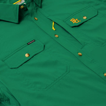 flyover of green baylor shirt