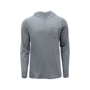 The Albright breathable grey outdoor shirt with long sleeves and hood