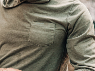 closeup of green hoodie product. click to access hoodie collection