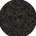 Dark circular background with fine gray floral line art pattern