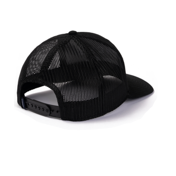 man in black hat back