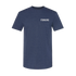 The Poncho Strata T-Shirt in navy blue with Poncho logo on chest, comfortable outdoor shirt
