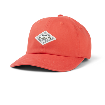 front of salmon diamond patch hat
