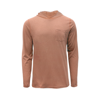 Long-sleeve comfortable outdoor shirt in warm sunset tones called The Rusty Pliers