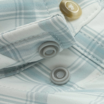 closeup of collar snaps on shirt