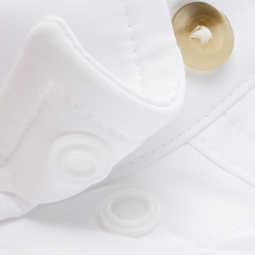 Closeup of collar snaps on collar of shirt
