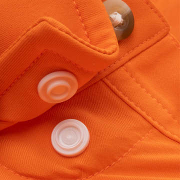 Closeup of collar snaps on collar of shirt