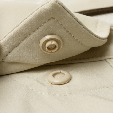 closeup of collar snaps on shirt