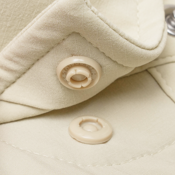 Closeup of collar snaps on collar of shirt