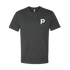 The Calf Roper T-Shirt in dark grey with a small white logo on chest, comfortable outdoor shirt