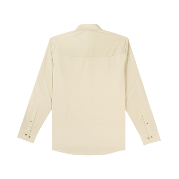 The Carpenter beige long-sleeve comfortable outdoor shirt back view