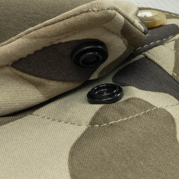 closeup of collar snaps on shirt