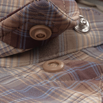 closeup of collar snaps on shirt