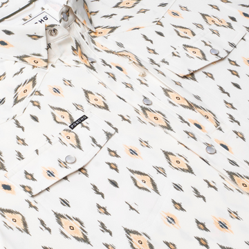 flyover photo of the rattler diamond print shirt