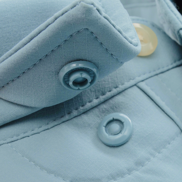 closeup of collar snaps on shirt