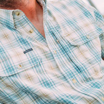 man wearing the double haul shirt