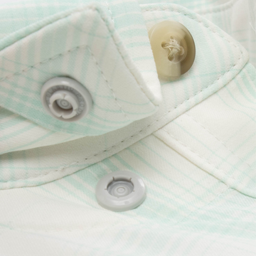 closeup of collar snaps on shirt