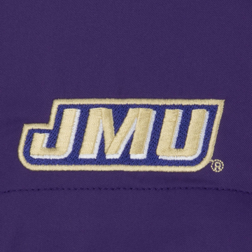 closeup of logo on sleeve of shirt