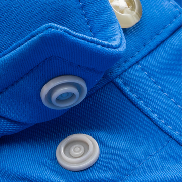 Closeup of collar snaps on collar of shirt