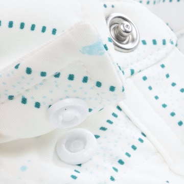 Closeup of collar snaps on collar of shirt