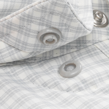 closeup of collar snaps on shirt