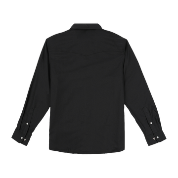 The Laramie black long sleeve shirt back view