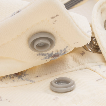 closeup of collar snaps on shirt