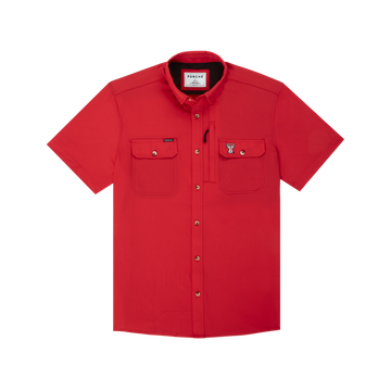 Product photo of red texas tech embroidered shirt