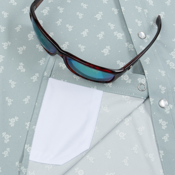 Closeup of sunglasses with lens cleaner on shirt