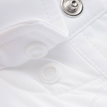 Closeup of collar snaps on collar of shirt