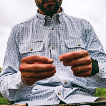 man wearing the steelhead shirt