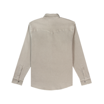 The Stockton comfortable outdoor shirt in light beige shown from the back