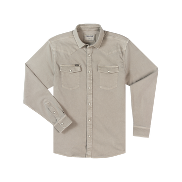 The Stockton beige outdoor shirt with front pockets and button closure