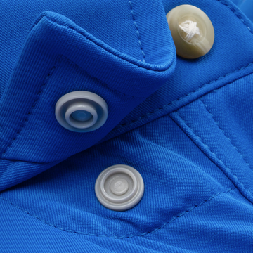 Closeup of collar snaps on collar of shirt