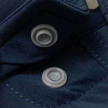 closeup of collar snaps on shirt