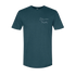 The Topwater T-Shirt in dark teal with a small white fishing graphic and Poncho Outdoors logo