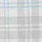 Close-up of a white fabric with light gray and blue plaid pattern