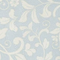 Light blue floral damask fabric pattern with white intricate swirls and leaves