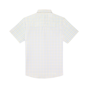 The Bushwacker outdoor shirt with light plaid pattern back view