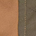 Close-up of brown and olive fabric with detailed stitching along the seam