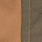 Close-up of brown and olive fabric with detailed stitching along the seam